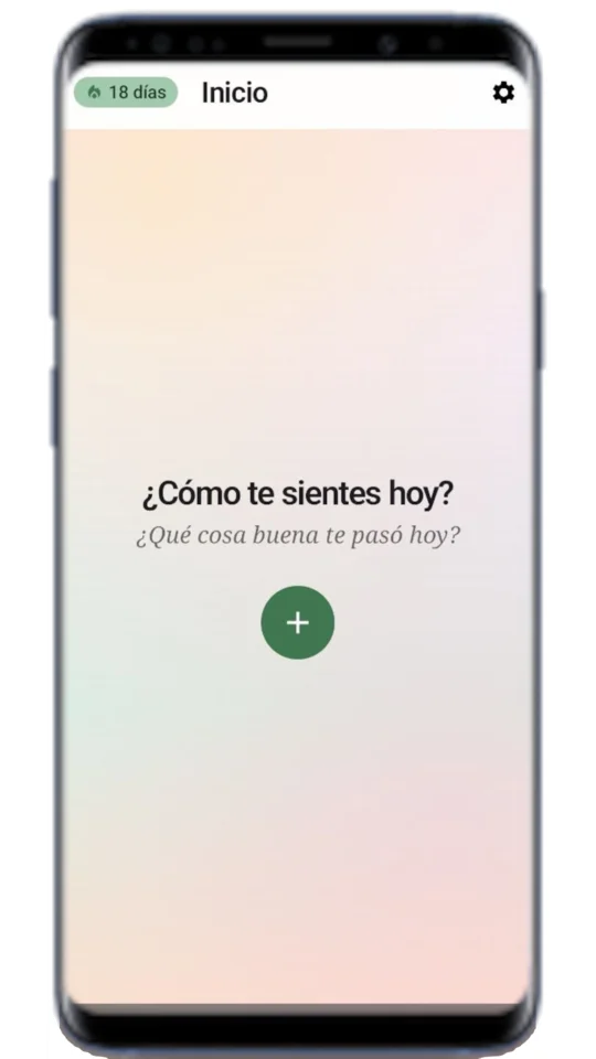 Pantalla de inicio de Grateful
